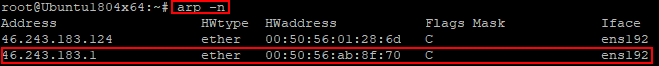 Команда arp –n
