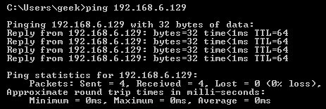 Ping для разрешенного соединения