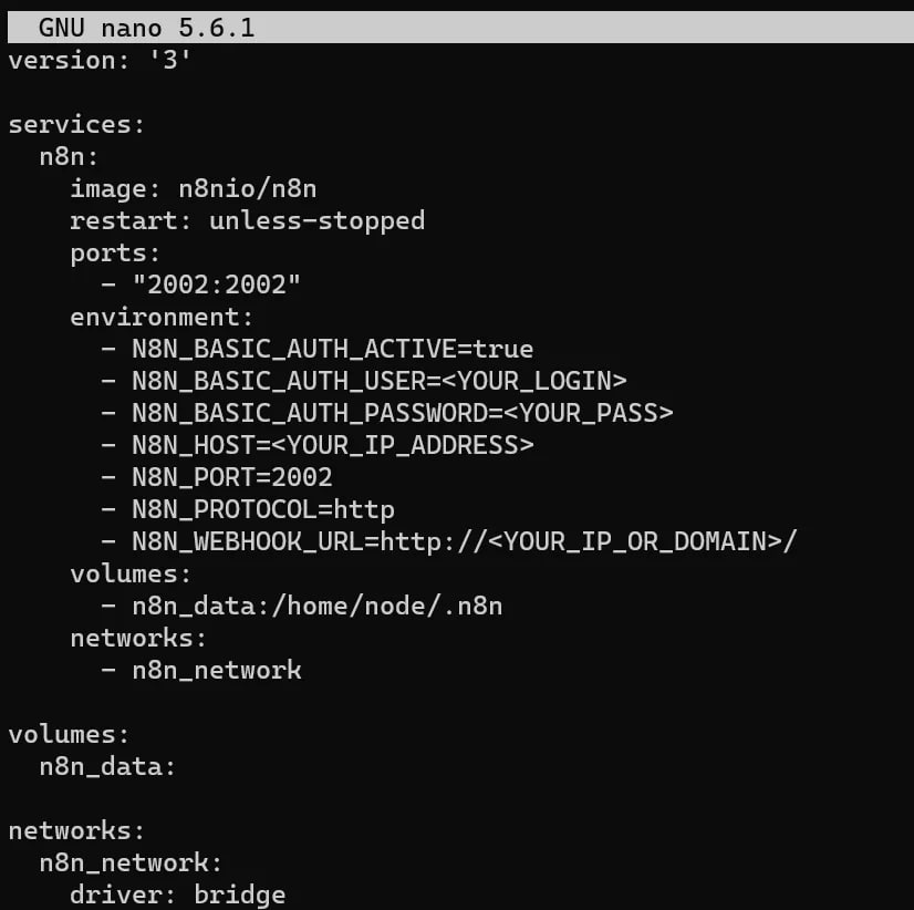 Конфигурация n8n